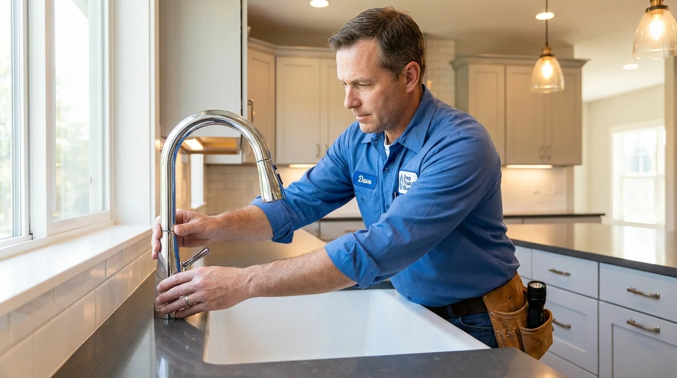 Kitchen faucet installation by Johns Plumbing LLC in Connellsville